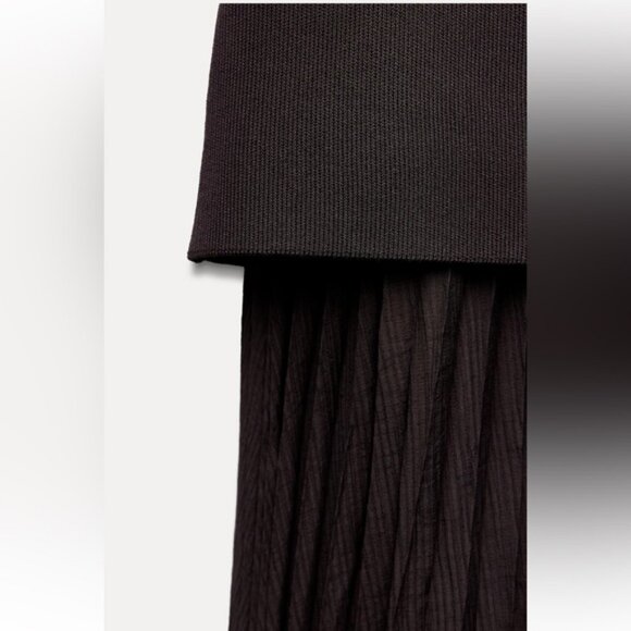ZARA MIXED PLEATED KNIT SKIRT - Picture 9 of 10
